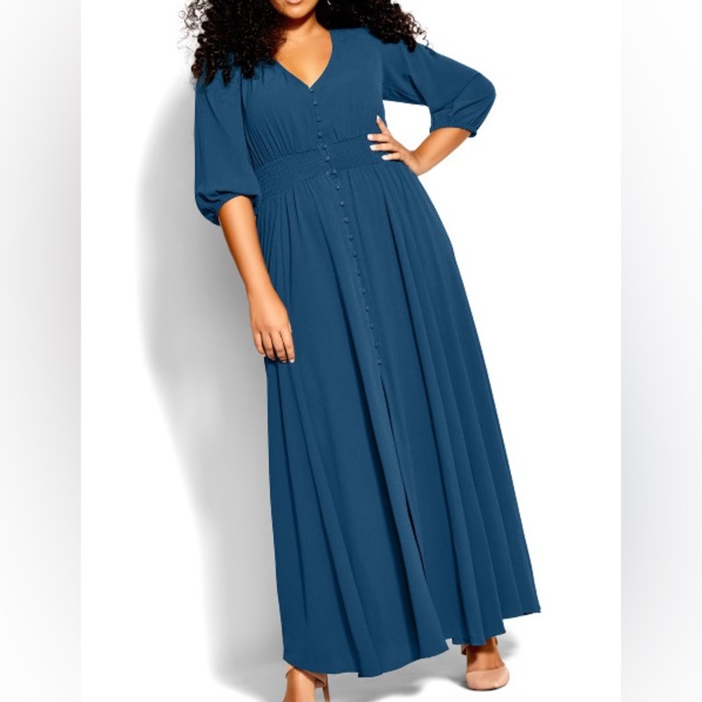 City Chic Desired Maxi Dress in Jade Color NWT